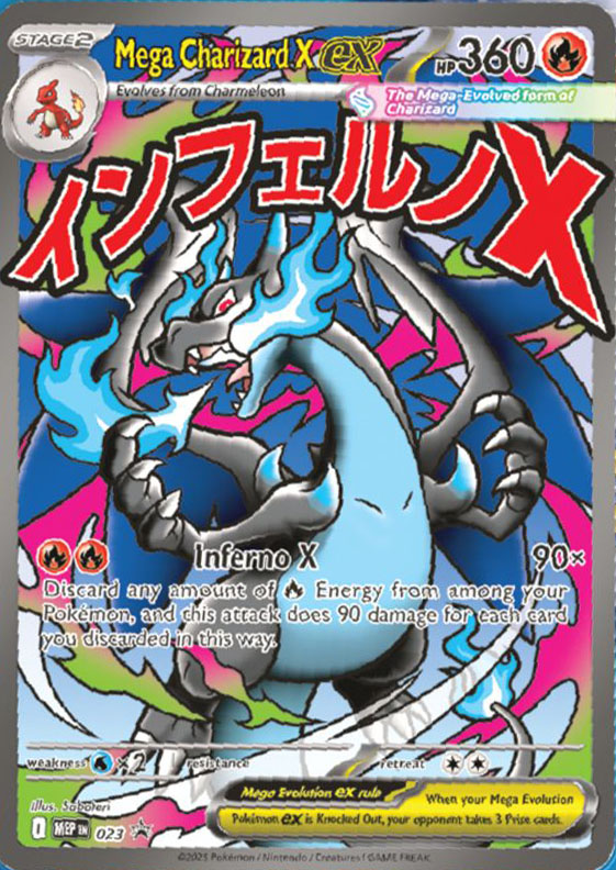 mega charizard x carta promocional